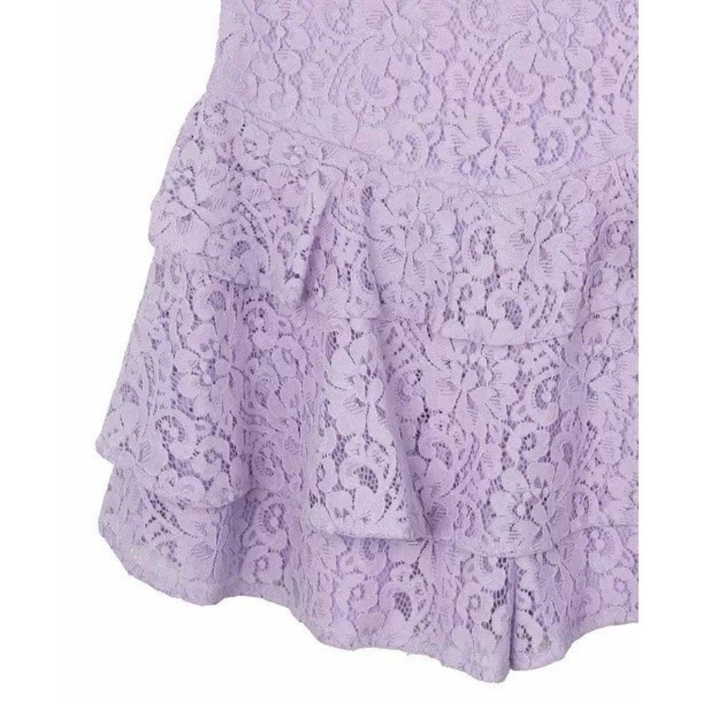 Rare Editions Girls Shorts Romper Size 7 NWT Lavender Lace Ruffle Off Shoulder - Picture 2 of 8